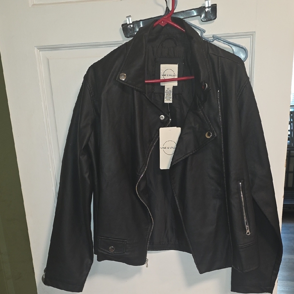 Vegan Women's Black Leather Jacket